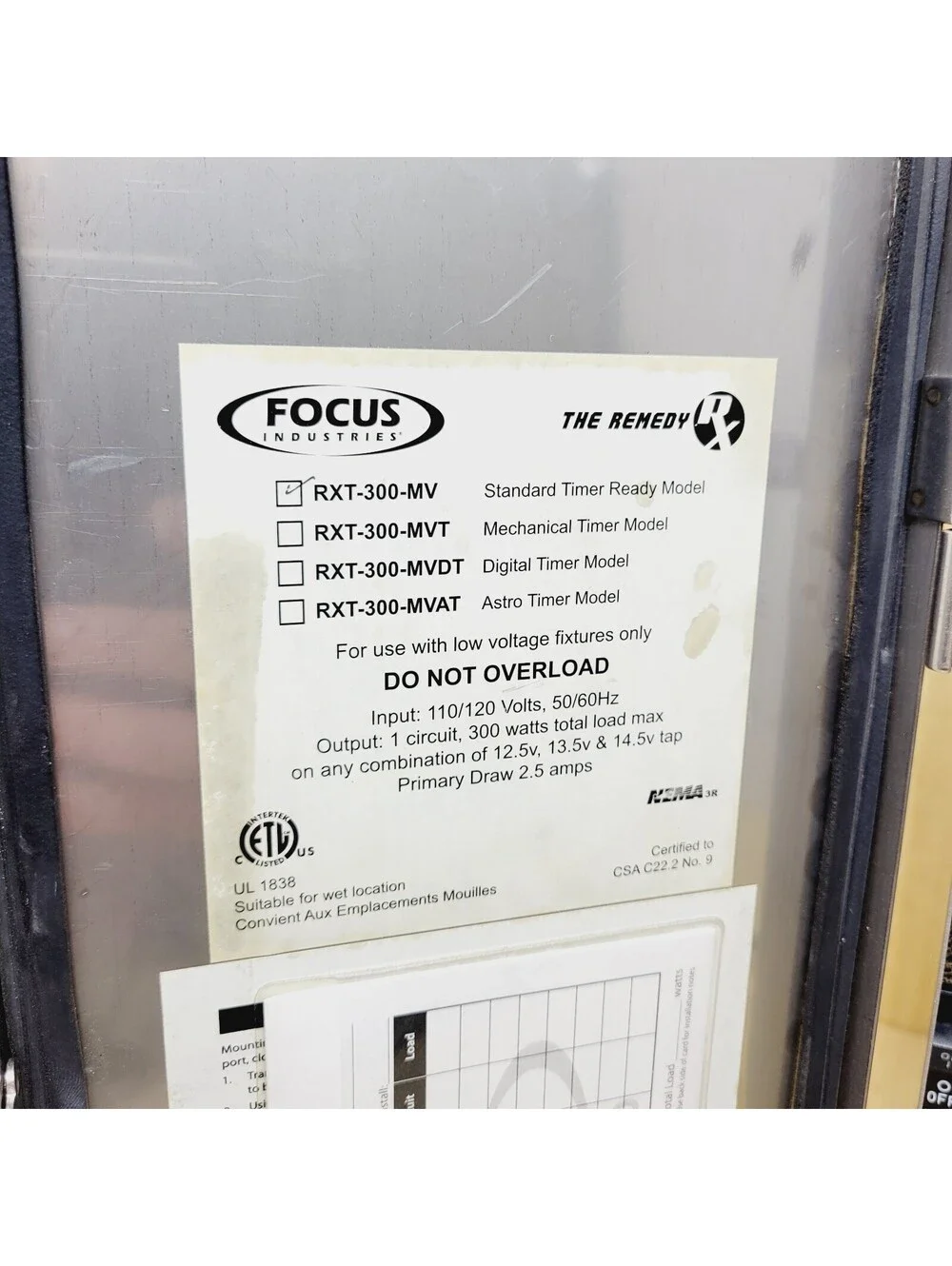 RXT-300-MV Focus Industries Landscape Lighting Transformer 300 Watt